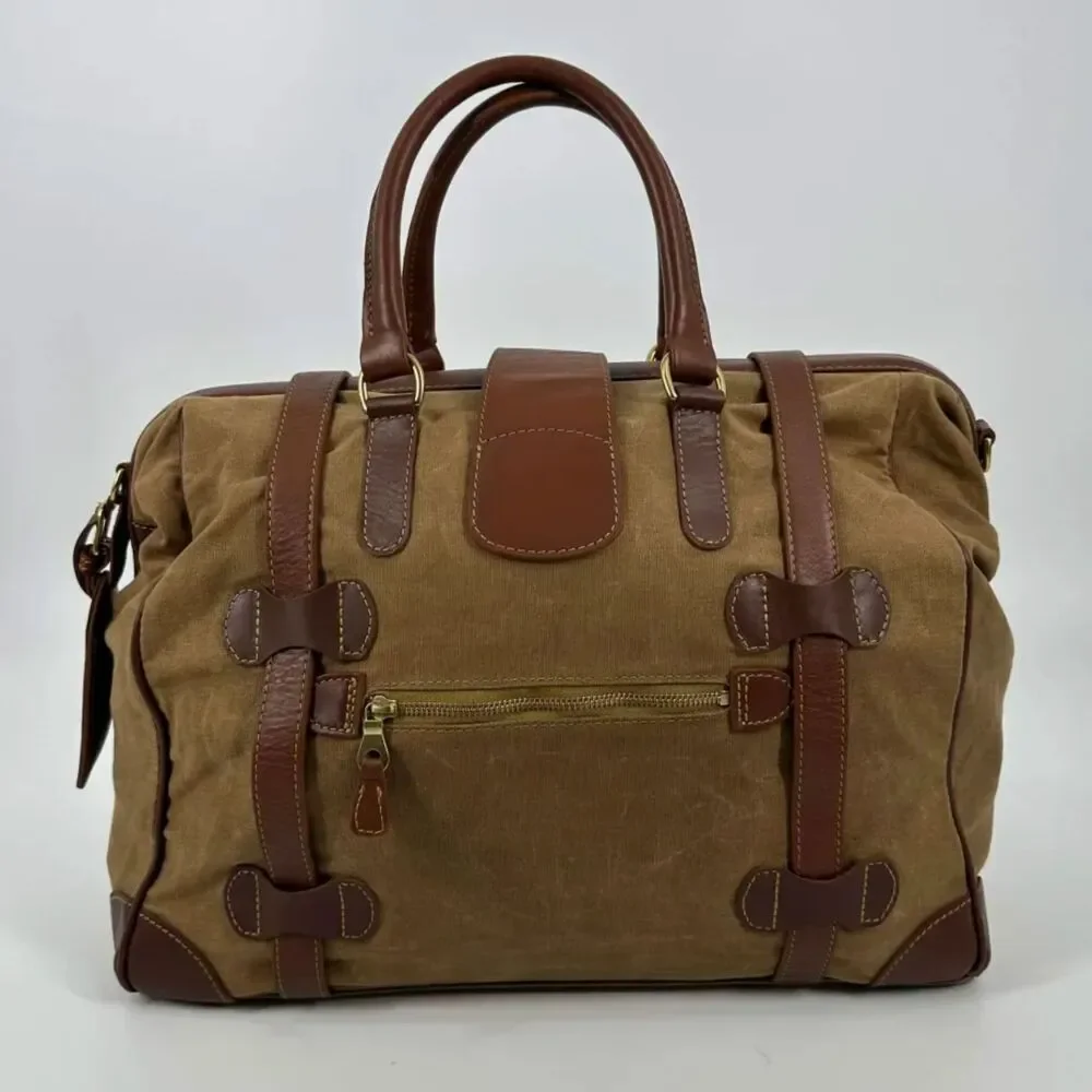 J. Peterman Company Leather & Canvas Safari Bag